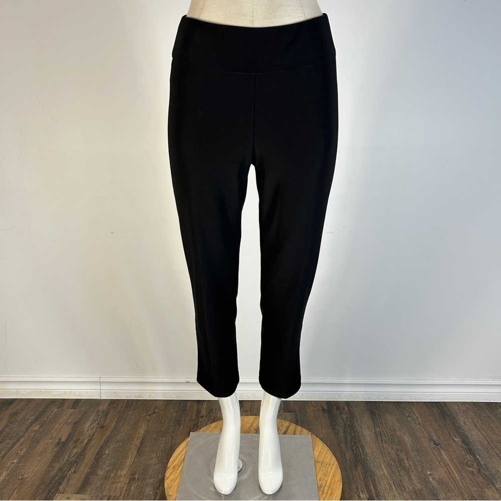 Joseph Ribkoff Black Cropped Pull On Pants Size 6 | Mid Rise Capri Trousers